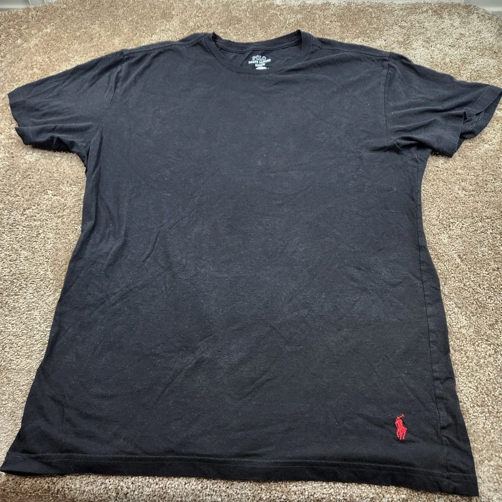 Polo Ralph Lauren Cotton Classic Crewneck Black T-Shirt‎ Red Pony